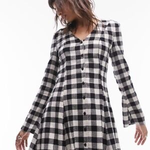 NWT TOPSHOP Flannel Plaid Mini Dress size US 6